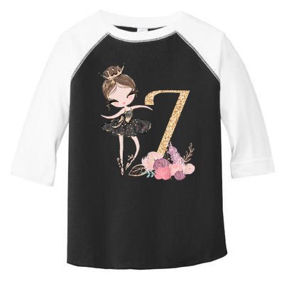 7th Birthday Ballerina Dance School Ballet Tutu Toddler Fine Jersey T-Shirt