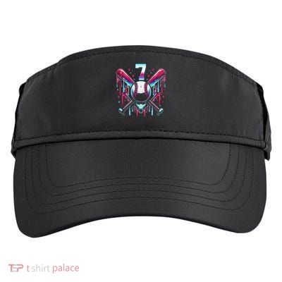 7th Birthday Baseball Home Plate Drip Ice Cream Sprinkle Gift Adult Drive Performance Visor