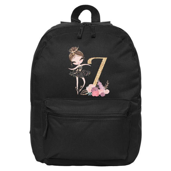 7th Birthday Ballerina Dance School Ballet 16 in Basic Backpack