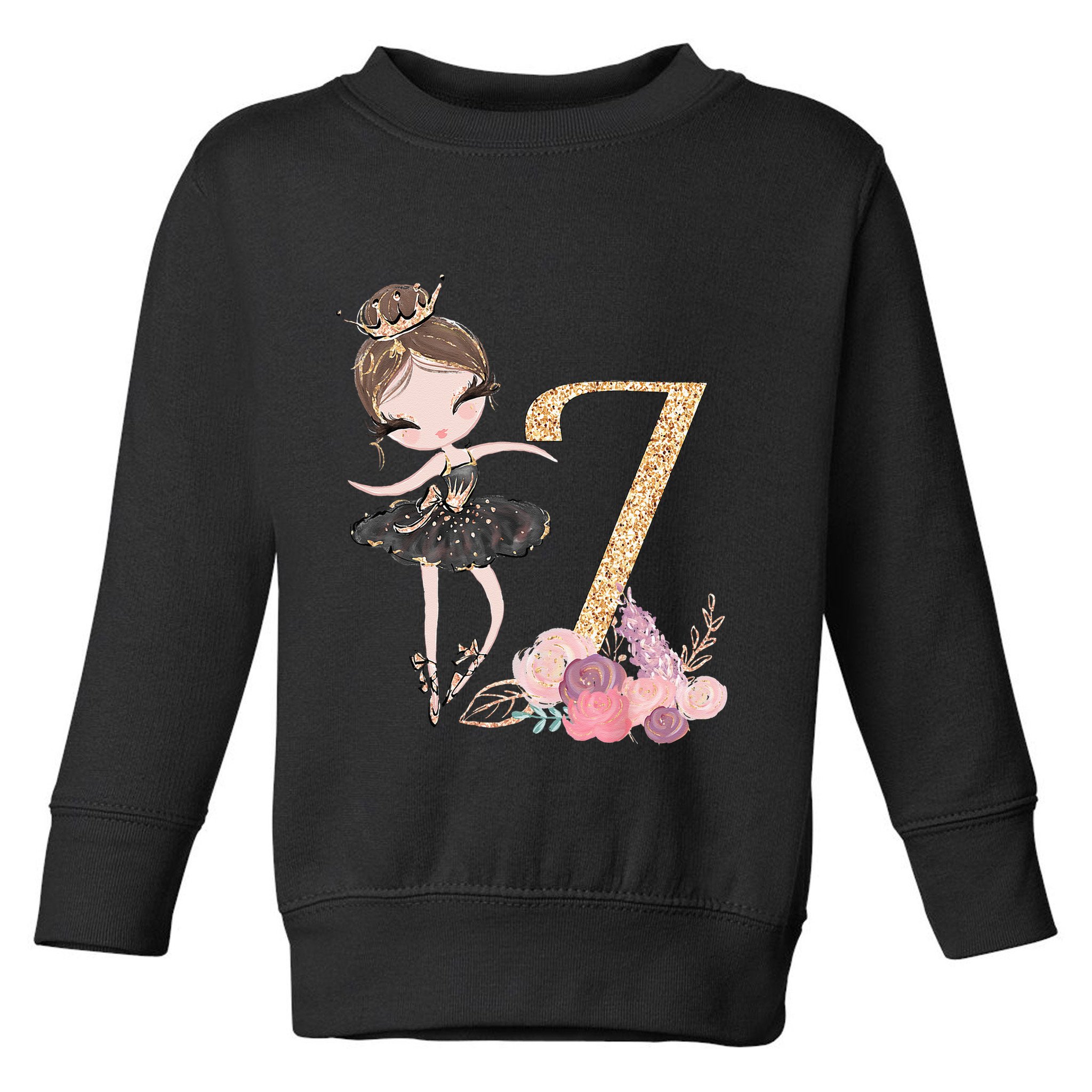 7th Birthday Ballerina Dance School Ballet Toddler Sweatshirt