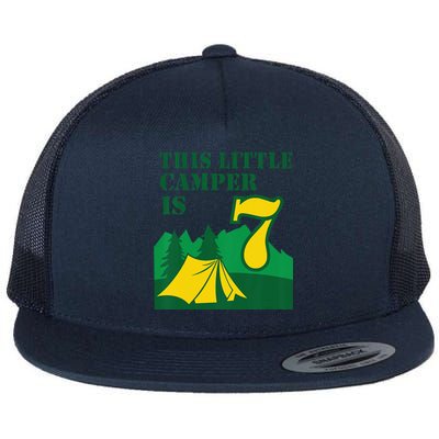 7th Birthday Boyss Camping Summer 7 Year Old Flat Bill Trucker Hat