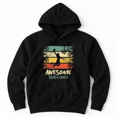 7th Birthday Basketball Player Awesome Since 2015 Vintage Hoodie