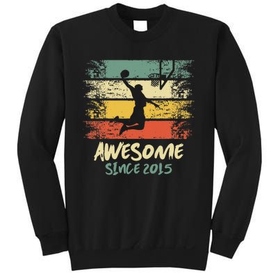 7th Birthday Basketball Player Awesome Since 2015 Vintage Sweatshirt