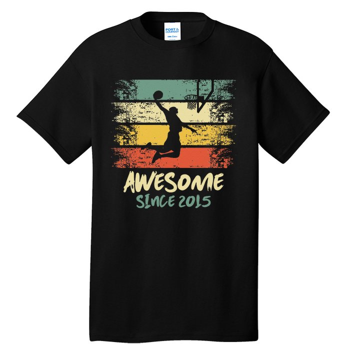 7th Birthday Basketball Player Awesome Since 2015 Vintage Tall T-Shirt