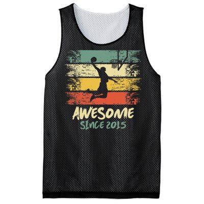 7th Birthday Basketball Player Awesome Since 2015 Vintage Mesh Reversible Basketball Jersey Tank