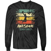 7th Birthday Basketball Player Awesome Since 2015 Vintage Tie-Dye Long Sleeve Shirt