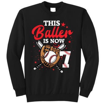 7th Birthday Baseball 7 Year Old Baseball Player Sweatshirt