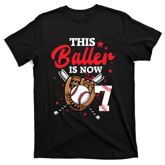 7th Birthday Baseball 7 Year Old Baseball Player T-Shirt