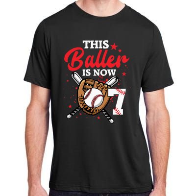 7th Birthday Baseball 7 Year Old Baseball Player Adult ChromaSoft Performance T-Shirt