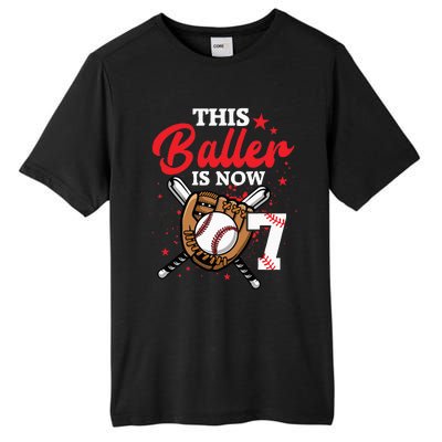 7th Birthday Baseball 7 Year Old Baseball Player Tall Fusion ChromaSoft Performance T-Shirt