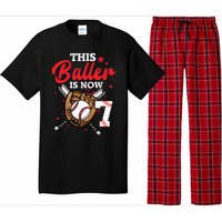 7th Birthday Baseball 7 Year Old Baseball Player Pajama Set