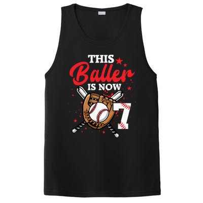 7th Birthday Baseball 7 Year Old Baseball Player PosiCharge Competitor Tank