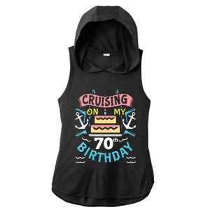 70th Birthday Cruise Trip Men Women Birthday Cruise Ladies PosiCharge Tri-Blend Wicking Draft Hoodie Tank