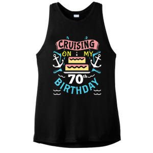 70th Birthday Cruise Trip Men Women Birthday Cruise Ladies PosiCharge Tri-Blend Wicking Tank