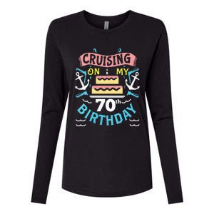 70th Birthday Cruise Trip Men Women Birthday Cruise Womens Cotton Relaxed Long Sleeve T-Shirt