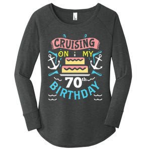 70th Birthday Cruise Trip Men Women Birthday Cruise Women's Perfect Tri Tunic Long Sleeve Shirt