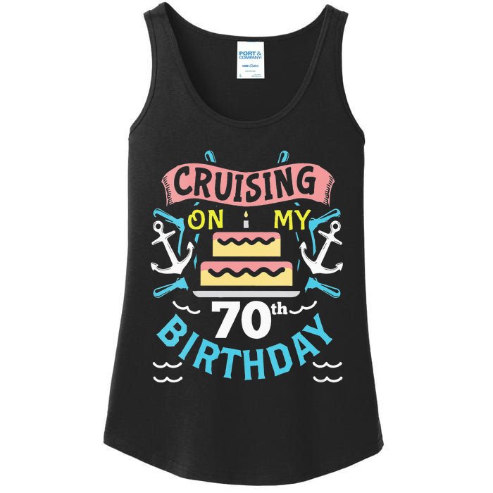 70th Birthday Cruise Trip Men Women Birthday Cruise Ladies Essential Tank