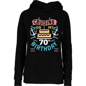 70th Birthday Cruise Trip Men Women Birthday Cruise Womens Funnel Neck Pullover Hood