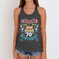 70th Birthday Cruise Trip Men Women Birthday Cruise Women's Knotted Racerback Tank