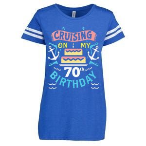 70th Birthday Cruise Trip Men Women Birthday Cruise Enza Ladies Jersey Football T-Shirt