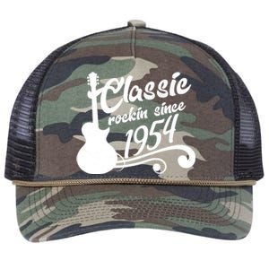 70th Birthday Classic Rockin Since 1954 Retro Rope Trucker Hat Cap