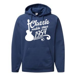 70th Birthday Classic Rockin Since 1954 Performance Fleece Hoodie