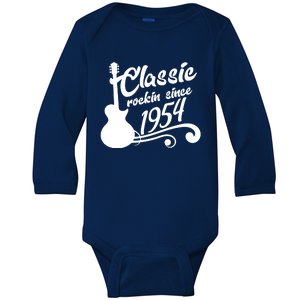 70th Birthday Classic Rockin Since 1954 Baby Long Sleeve Bodysuit