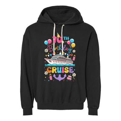 70th Birthday Cruise 70 Years Old Birthday Cruising Crew Garment-Dyed Fleece Hoodie