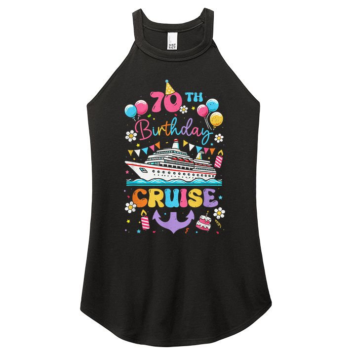 70th Birthday Cruise 70 Years Old Birthday Cruising Crew Women's Perfect Tri Rocker Tank