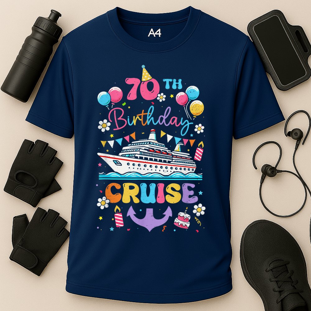 70th Birthday Cruise 70 Years Old Birthday Cruising Crew Cooling Performance Crew T-Shirt