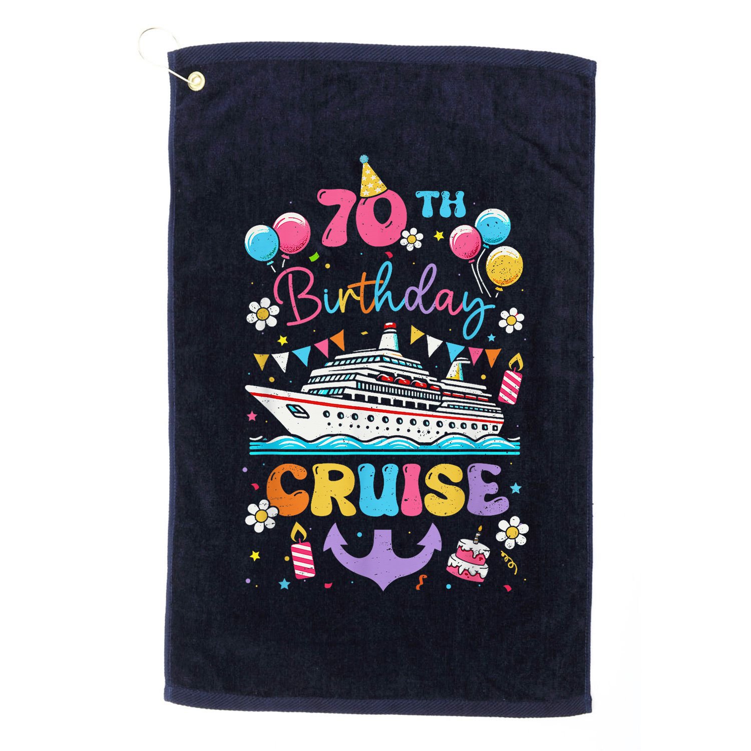 70th Birthday Cruise 70 Years Old Birthday Cruising Crew Golf Towel