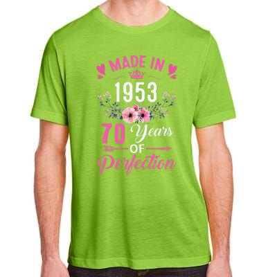 70 Birthday Decorations Women Female 70Th 1953 Birthday Adult ChromaSoft Performance T-Shirt