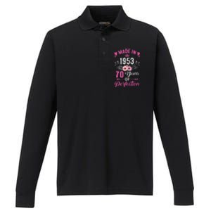 70 Birthday Decorations Women Female 70Th 1953 Birthday Performance Long Sleeve Polo