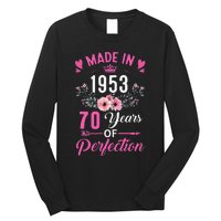 70 Birthday Decorations Women Female 70Th 1953 Birthday Long Sleeve Shirt