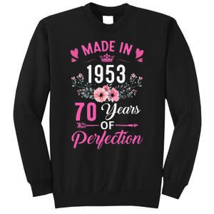 70 Birthday Decorations Women Female 70Th 1953 Birthday Sweatshirt