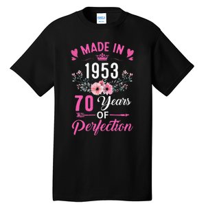 70 Birthday Decorations Women Female 70Th 1953 Birthday Tall T-Shirt