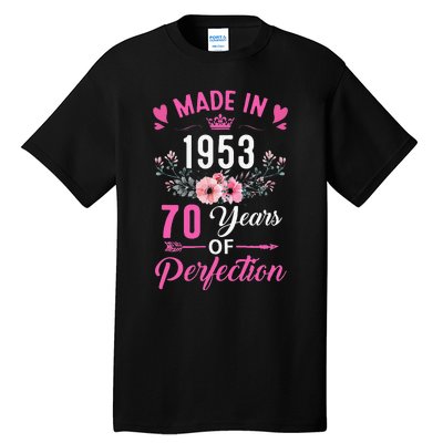 70 Birthday Decorations Women Female 70Th 1953 Birthday Tall T-Shirt