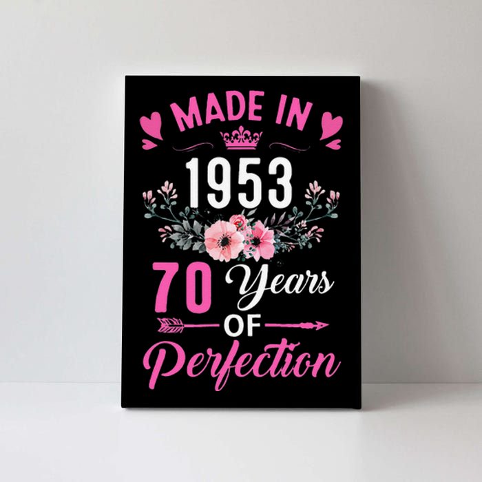 70 Birthday Decorations Women Female 70Th 1953 Birthday Canvas