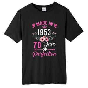 70 Birthday Decorations Women Female 70Th 1953 Birthday Tall Fusion ChromaSoft Performance T-Shirt