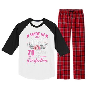 70 Birthday Decorations Women Female 70Th 1953 Birthday Raglan Sleeve Pajama Set