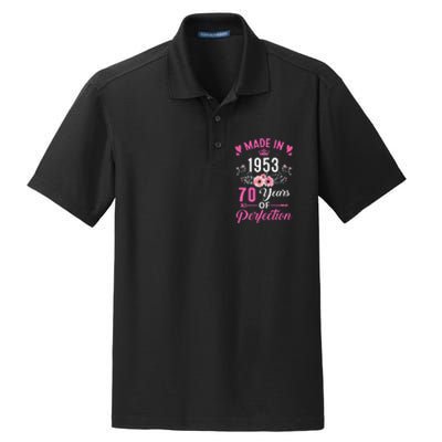 70 Birthday Decorations Women Female 70Th 1953 Birthday Dry Zone Grid Polo