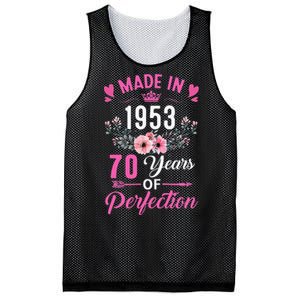 70 Birthday Decorations Women Female 70Th 1953 Birthday Mesh Reversible Basketball Jersey Tank