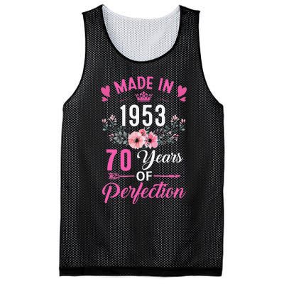 70 Birthday Decorations Women Female 70Th 1953 Birthday Mesh Reversible Basketball Jersey Tank