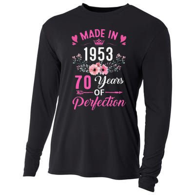 70 Birthday Decorations Women Female 70Th 1953 Birthday Cooling Performance Long Sleeve Crew