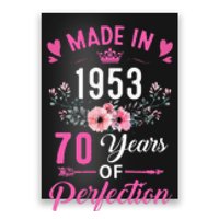 70 Birthday Decorations Women Female 70Th 1953 Birthday Poster