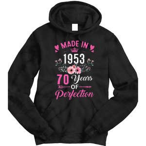 70 Birthday Decorations Women Female 70Th 1953 Birthday Tie Dye Hoodie