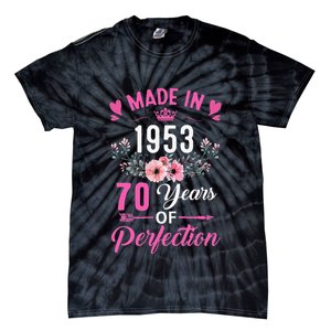 70 Birthday Decorations Women Female 70Th 1953 Birthday Tie-Dye T-Shirt