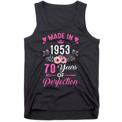 70 Birthday Decorations Women Female 70Th 1953 Birthday Tank Top