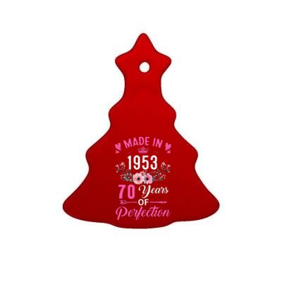 70 Birthday Decorations Women Female 70Th 1953 Birthday Ceramic Tree Ornament