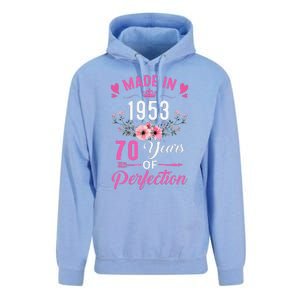 70 Birthday Decorations Women Female 70Th 1953 Birthday Unisex Surf Hoodie